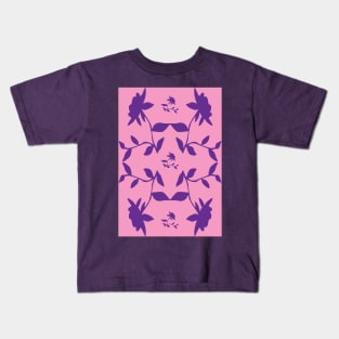 Flower Time Rose in Pink and Purple Kids T-Shirt